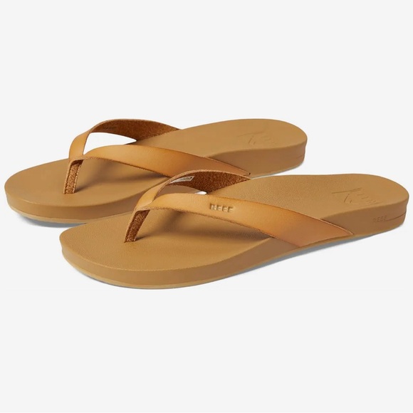 Reef Shoes - Women’s Reef Tan (“Natural”) Cushion Court Flip Flops/ Sandals Size 8